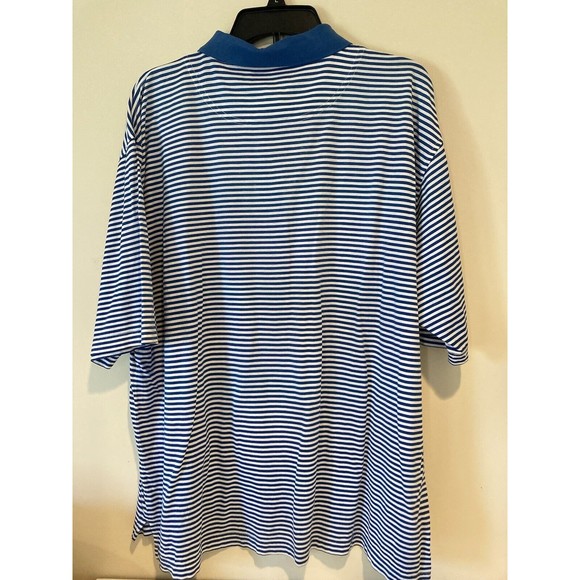 Victor Scot Champion Apparel Polo Shirt Blue/White Stripe Mens Size L - EUC - Picture 2 of 3